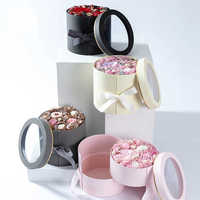 Boîte d'emballage de fleurs personnalisée avec gaufrage et doublure en mousse, impression de logo personnalisée, boîtes rigides pour la Saint-Valentin