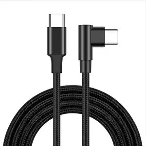 0.5 Meter Nylon Gevlochten Aluminium Elleboog 90 Graden Type-C Naar Type-C 3a Snel Opladen Usb C