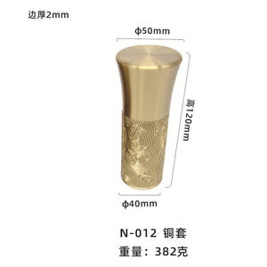 Poignée de meuble en laiton WYX, nouveau style chinois, manchon en cuivre sculpté, 50mm 40mm 35mm, pour quincaillerie de porte et tiroir de meuble - Product Image 2