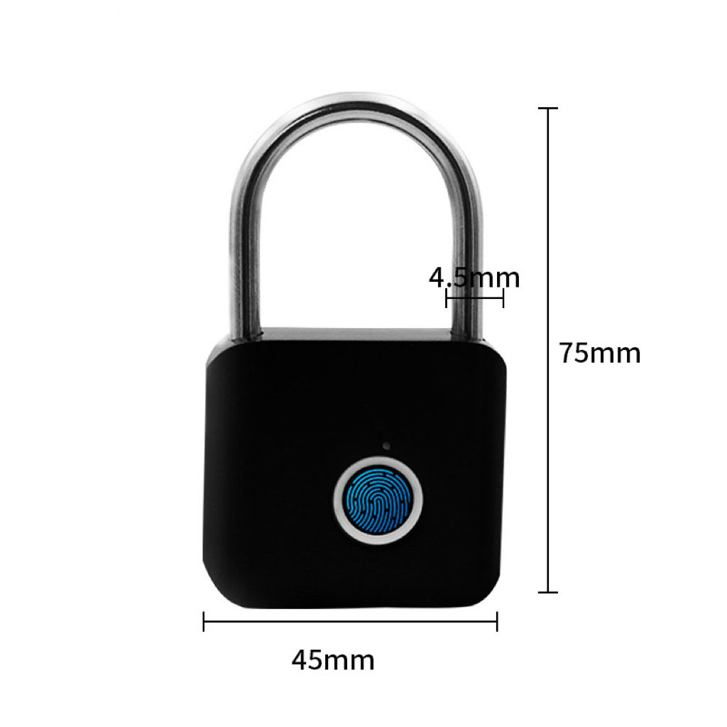 Circular black fingerprint padlock