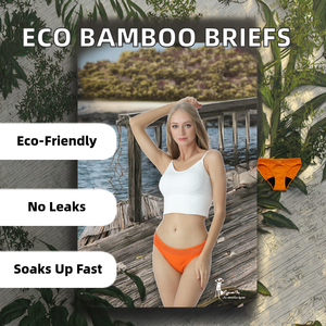 Fibra de Bambú Ecológica para Bragas, Absorbente, a Prueba de Fugas, para Adultos, Estilo Boyshort, Uso Diario, Cintura Sólida, con Estampado, para Menstruación - Product Image 2