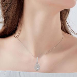 Collana pendente con racchetta per palline da <span class=keywords><strong>Tennis</strong></span> 925 in argento Sterling <span class=keywords><strong>di</strong></span> alta qualità <span class=keywords><strong>gioielli</strong></span> per amanti dello sport - Product Image 4