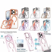 Coque de téléphone magnétique transparente, boutons en aluminium indépendants, étui anti-jaunissement en TPU+acrylique pour Honor 600/600 Pro/600 Lite/600e