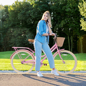 Vélo de montagne 24 pouces en acier, pneus antidérapants 24x1.75, freins doubles, cadre bas, panier facile à monter, pour les enfants de plus de 10 ans, en stock aux États-Unis - Product Image 6