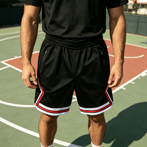 OEM Custom Logo Color Double <b>Layer</b> Knitted Elastic Waist 100% Polyester Breathable Vintage Summer Sublimation Basketball Shorts - Product Image 2