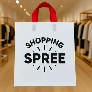 Sac de shopping en plastique de haute qualité, écologique, avec fond gousseté et poignée souple, personnalisable avec logo - Product Image 2