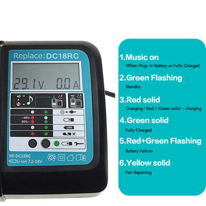 <span class=keywords><strong>Chargeur</strong></span> de Remplacement 18V 3.0A pour <span class=keywords><strong>Chargeur</strong></span> de Batterie <span class=keywords><strong>MaKita</strong></span> Batteries Lithium-Ion BL1850 BL1840 <span class=keywords><strong>BL1830</strong></span> <span class=keywords><strong>Chargeur</strong></span> de Batterie pour Outil de Perçage - Product Image 3