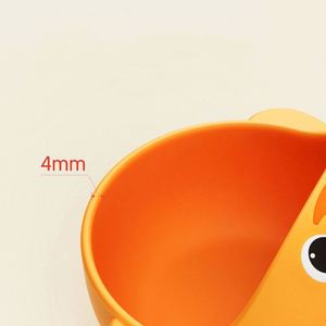 ชามอาหารซิลิโคนปลอดสาร BPA เป็นมิตรกับสิ่งแวดล้อม ดีไซน์สำหรับเด็ก ชามสำหรับเด็กวัยหัดกินพร้อมคุณสมบัติการยึดติด - Product Image 3