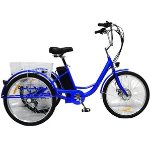 24 pollici 36V litio 250W bici elettrica 3 ruote tricicli triciclo bici elettrica tricicli elettrici 3 ruote cargo bici elettrica