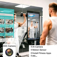 Espejo Inteligente de Fitness de Cuerpo Completo de 32/43/55 Pulgadas, Estación de Entrenamiento Todo en Uno para Montar en la Pared con Pantalla LED 1080p y Control por Voz