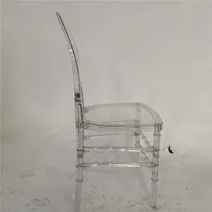 Chaises modernes en plastique en résine PC hôtel Banquet chaises Louis empilables transparentes
