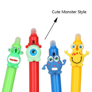 Penna Cancellabile Personalizzata con Clip in PVC a Forma di Mostro Cartoon, Penne Cancellabili Kawaii per Bambini, Scuola e Ufficio - Product Image 3