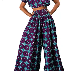 Women high waist casual boot cut plus size pants loose printed trousers girls palazzo pants