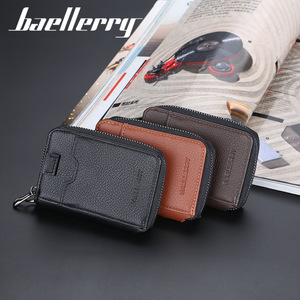 กระเป๋าสตางค์ผู้ชาย Baellerry ช่องใส่บัตรหลายช่อง ซิปหนัง PU สีดำ สีน้ำตาลกาแฟ สีพื้น ลายนูน ใช้ได้ทุกวัน - Product Image 4
