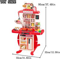 EPT 95cm Maison de jeu pour enfants Jouets de cuisine pour enfants en famille Table de simulation de cuisine Ensemble de cuisine