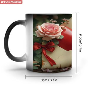 Retro Matte Frosted Black Tea Mug 11oz <b>Ceramic</b> Heat Sensitive Daily Home Drinking <b>Cup</b> - Product Image 1