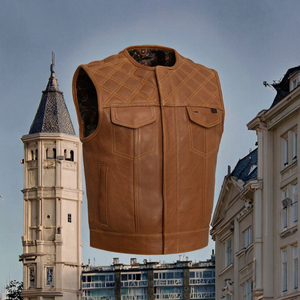 Chaleco de Motociclista Profesional para Hombre 2025, Calidad Premium, Piel de Vaca Negra Perforada, Informal, Transpirable, Bordado 3D - Product Image 2