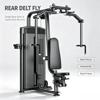 Machine commerciale de musculation pour dorsaux, délicates et triceps, avec siège réglable, pile de poids sélectionnable 80 kg, en acier inoxydable