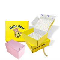 Boîte de courrier rose à fermeture éclair, auto-collante, ondulée et personnalisée, rapide, avec ruban adhésif, 50 pièces