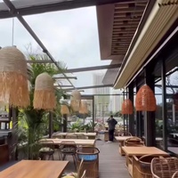 Système de toiture électrique rétractable imperméable Cadre en aluminium polyester Auvent de pergola à toit coulissant extensible enduit de poudre