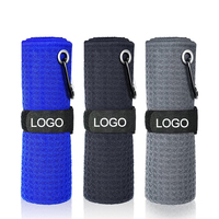 Nuevo juego de toallas de golf multifuncionales con toallas de material de microfibra Patrón de gofres de golf con clip pesado