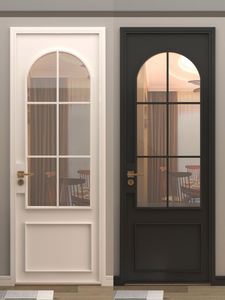 French Design Aluminum Interior <b>Door</b> with Glass Panel Water-Resistant for Bathroom Kitchen - Product Image 2