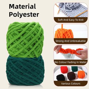 Fil Chenille Épais pour Crochet et Tricot, Fil Peluche Doux et Gros pour Couvertures Bébé, Idéal pour Débutants en Couture - Product Image 6