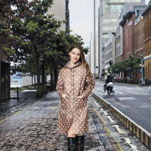 Impermeable con Capucha para <span class=keywords><strong>Mujer</strong></span>, Diseño de <span class=keywords><strong>Lunares</strong></span>, para Viajes al Aire Libre, Ciclismo, Impermeable, Largo - Product Image 3