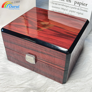 Caja de Reloj de Madera Brillante Directo de Fábrica con Forro de Cuero, Caja de Presentación de Reloj Individual con Acabado Premium Tipo Piano y Estuche de Madera - Product Image 4