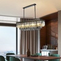 Lustre de plafond en cristal gris fumé circulaire pour salon, luminaire moderne de luxe en cristal pour chambre à coucher