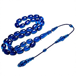 Chapelet et perles de tasbih islamiques ronds en résine écologique faits à la main pour usage quotidien - Product Image 3