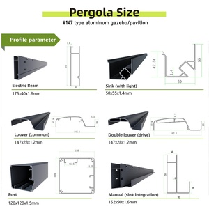 Bioclimatic Pare-Soleil Couverture Imperméable Toit Persienne Gazebo Extérieur Pergola Aluminium - Product Image 6