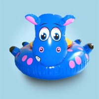 Bateau gonflable électrique pour enfants en forme de tortue verte, bateau tamponneur gonflable à batterie pliable pour piscine