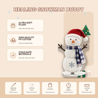 Peluche Bonhomme de Neige de Noël Personnalisée, Poupée d'Hiver Douce Rembourrée avec Chapeau de Père Noël et Écharpe à Carreaux, Cadeau Boutique, Faible MOQ, Support OEM ODM