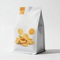 Sachet à fond plat imprimé sur mesure, scellé sur huit côtés, avec fermeture éclair, en aluminium alimentaire, pour snacks, noix et fruits secs