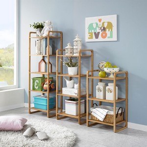 Estantería de pie, mueble minimalista moderno de bambú y madera maciza para sala de estar, estantería de almacenamiento de varias capas - Product Image 1