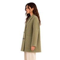 Nouveau Manteau en Laine Double Boutonnage Ample pour Femme Automne-Hiver, Style Commuter, Personnalisable, Fabriqué en Usine, Écologique et Coupe-Vent