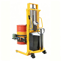 Rotateur de fûts semi-électrique à double moteur avec pesage, capacité 450 kg, pour fûts d'huile à débit contrôlé, avec échelle électronique et variateur de vitesse