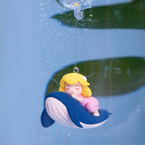 Decorazione per Acquario, Piccolo Paesaggio Marino con Sirena e Aquanauta Galleggianti, Accessori per Acquario - Product Image 6