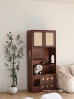 Meubles pour chats de luxe au design élégant, armoire en bois multifonctionnelle avec bac à litière et tiroirs, style minimaliste pour la maison