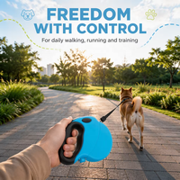 Laisse de marche automatique extensible pour chien, 6 couleurs, ergonomique, rétractable