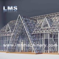 Máquina de encuadre de perfil de acero de calibre ligero automático LGS Villa Keel Roll Form Metal Frame Maker Gear PLC para casa de estructura
