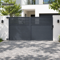 Portail coulissant moderne en aluminium thermolaqué pour allée de ferme, jardin et clôture de maison, écologique