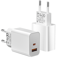 Cargador USB Tipo-C PD de 20W con Precio de Fábrica, Salida QC3.0 5V/3A, Protección OTP/OVP para Reloj Inteligente, Auriculares, Cámara y Portátil