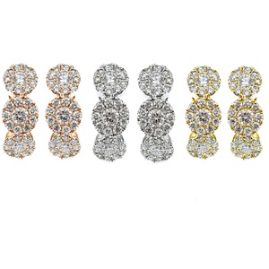 Boucles d'oreilles clous vintage en or blanc massif 18 carats avec diamants véritables, design tendance et de haute qualité, vente en gros directe d'usine chinoise - Product Image 4
