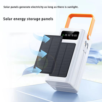 Batterie externe solaire haute capacité 50000 mAh avec écran LED, charge rapide Micro USB et Type-C