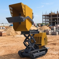 KC1000 Hydraulischer Hochhub-Mini-Raupendumper 1000kg Gummiketten-Kipper für Bau und Landwirtschaft