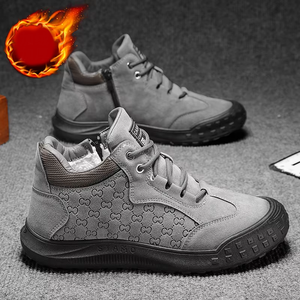 Zapatos deportivos de invierno 2025 para hombre, cálidos, de felpa, de algodón grueso, antideslizantes, para trabajo, protección laboral, estilo moderno, con malla. - Product Image 6