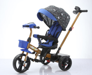 <span class=keywords><strong>Tricycle</strong></span> pour bébés et enfants en gros, 3 roues, avec poignée de poussée parentale, sûr, robuste, durable, roues antidérapantes et silencieuses, jouet d'extérieur - Product Image 2