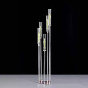 Подсвечник для свадебного стола, украшение 3 5 6 8 10, акриловый канделябр, светодиодный подсвечник, подсвечник, подсвечник с подставкой - Product Image 5